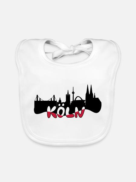Skyline Köln - Baby Bio-Lätzchen - Weiß