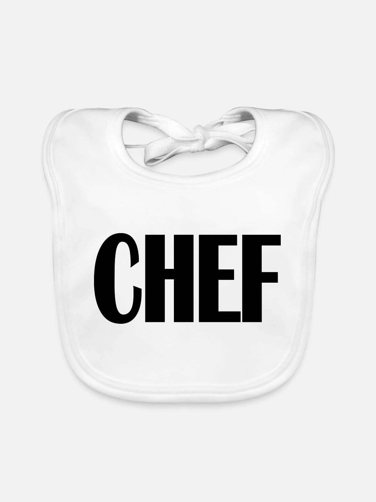 Chef - Baby Bio-Lätzchen - Weiß - Vorne