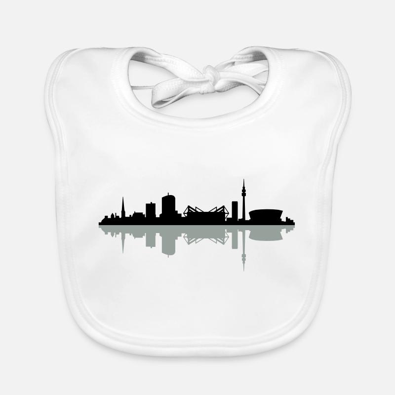 Skyline Dortmund Schatten Baby Bio-Lätzchen