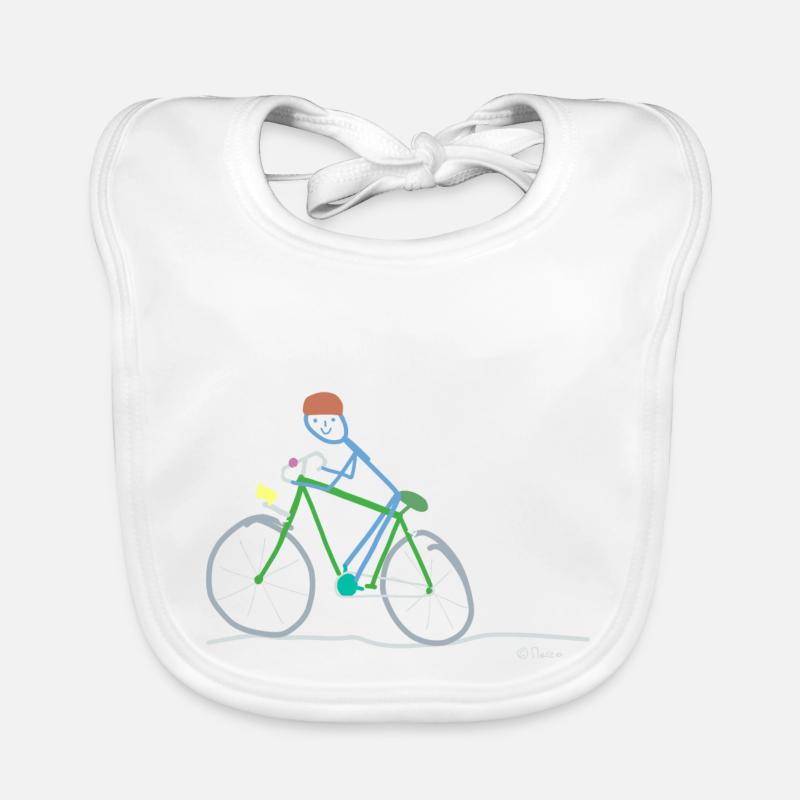 Rennrad Strichmännnchen, Umweltschutz nachhaltig Baby Bio-Lätzchen
