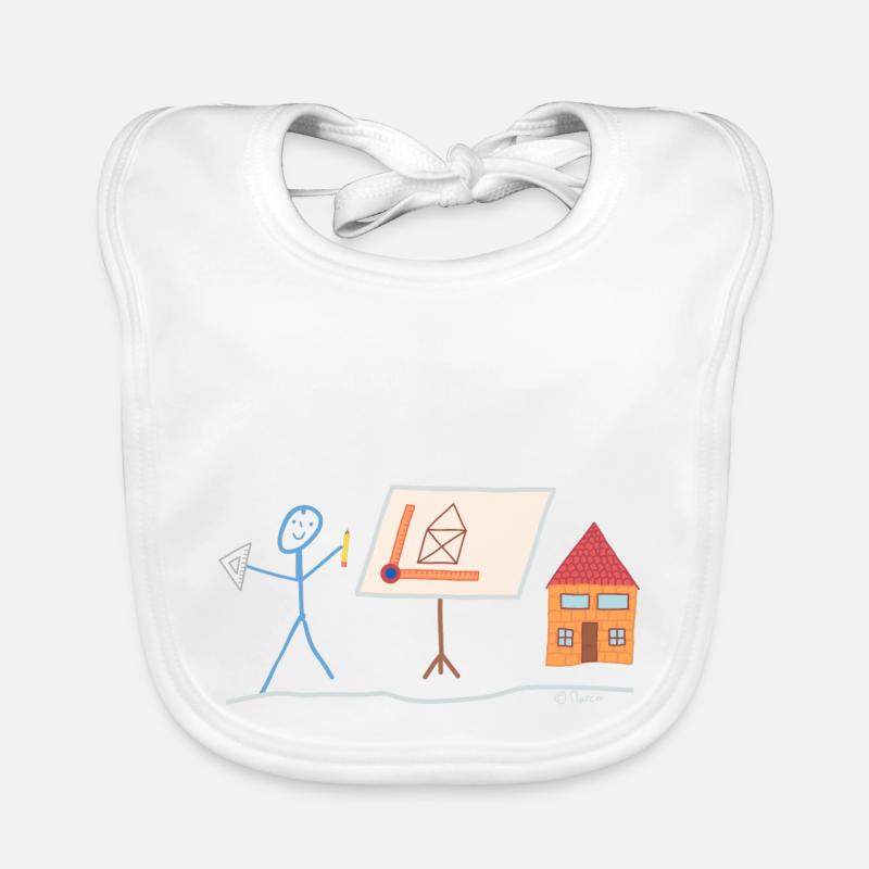 Dessinateur de bâton planificateur Constructeur Travail Bavoir bio Bébé
