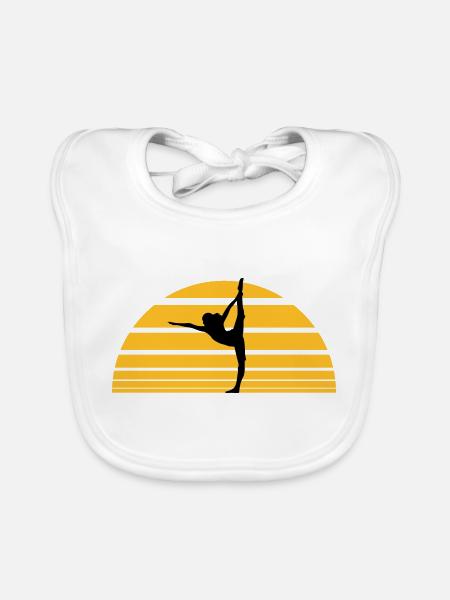 Yoga Sonnenuntergang Sonne - Baby Bio-Lätzchen - Weiß - Vorne