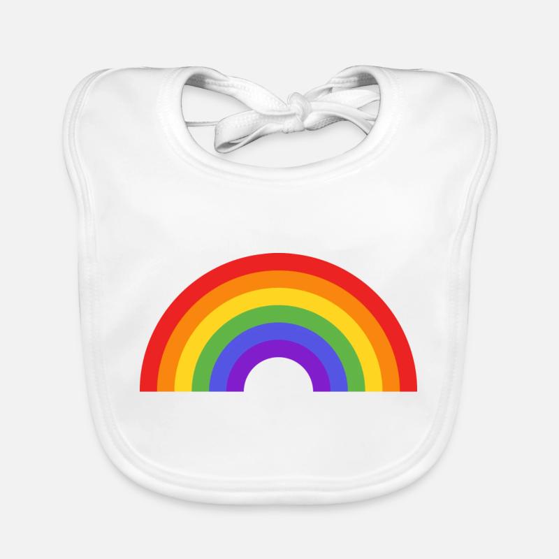 Regenbogen - Baby Bio-Lätzchen - Weiß
