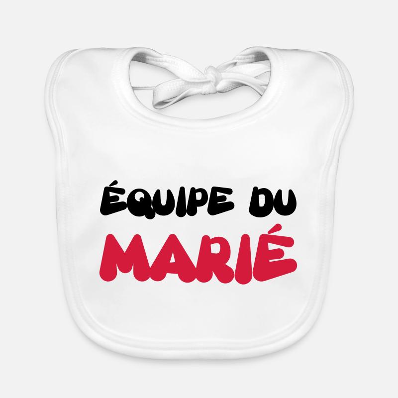 Marié / Mariage / Mariée / Marie / Couple / EVG - Bavoir bio Bébé - blanc
