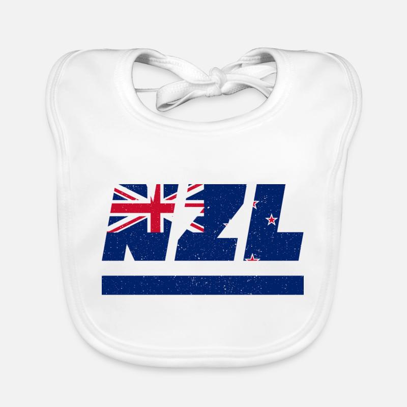 Drapeau de la Nouvelle-Zélande NZL Bavoir bio Bébé