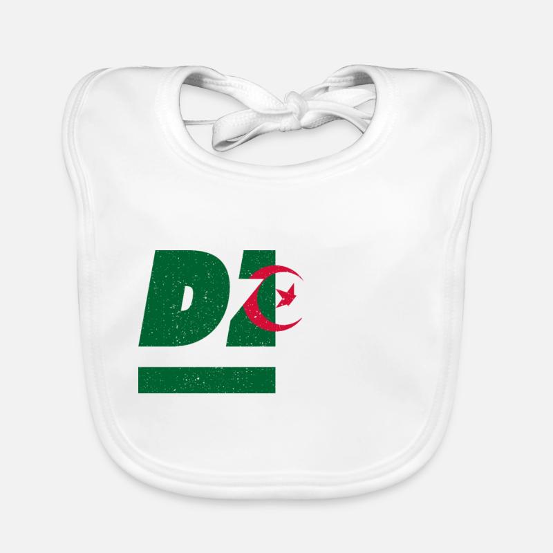 Algeria flag DZA flag Organic Baby Bibs