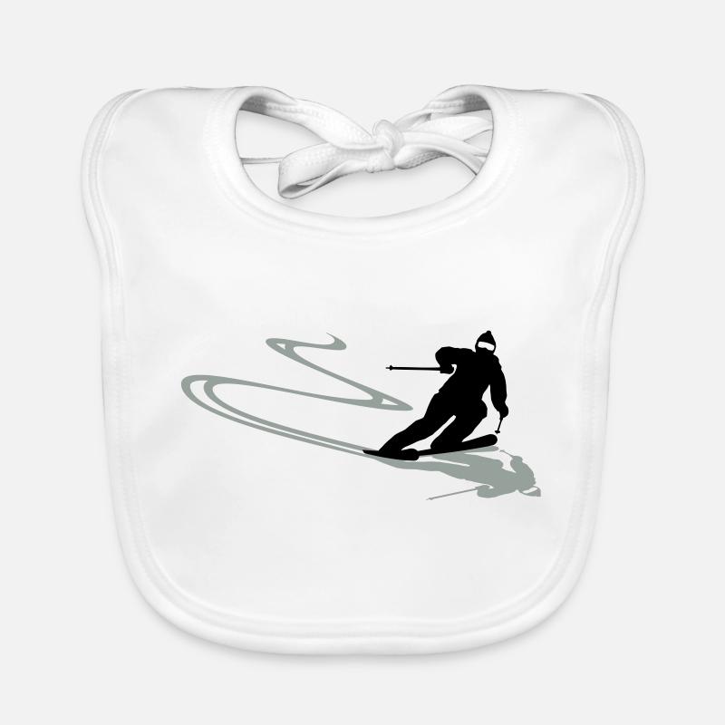 Skifahrer Spur Baby Bio-Lätzchen