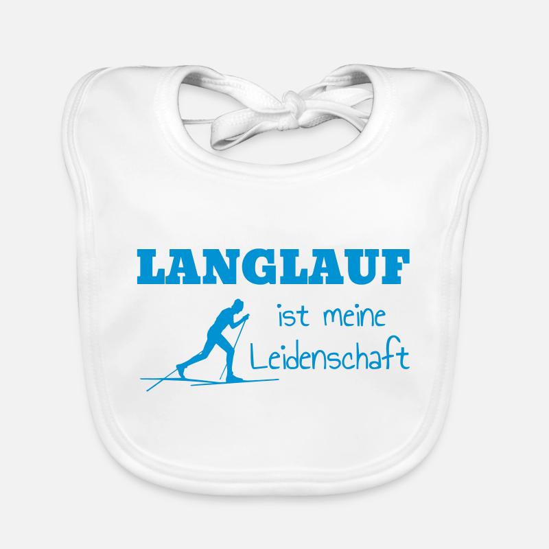 Langlaufen / Langlauf / eislaufen / Langläufer Baby Bio-Lätzchen