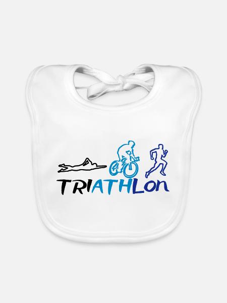 Triathlon Men - Baby Bio-Lätzchen - Weiß - Vorne