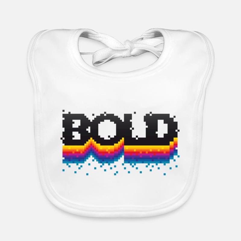 Bold (pixel, lettering) Organic Baby Bibs