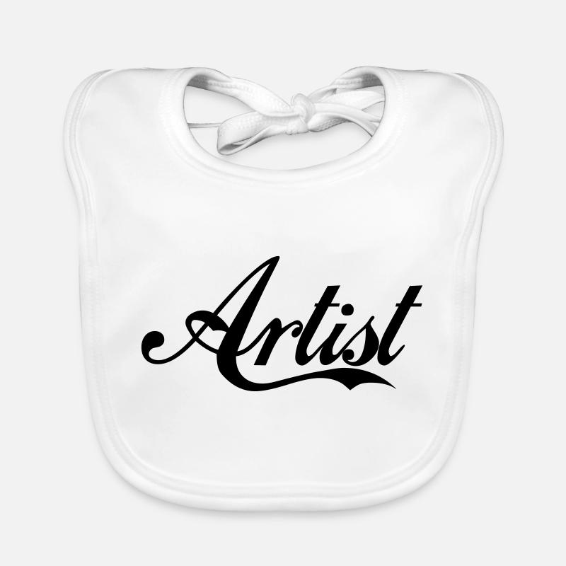 Label d'artiste - Bavoir bio Bébé - blanc