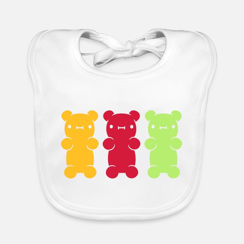 3 oursons gommeux colorés Bavoir bio Bébé