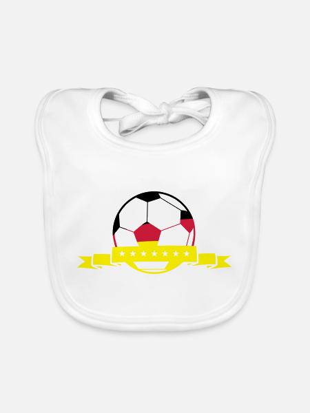 fussball deutschland - Baby Bio-Lätzchen - Weiß - Vorne