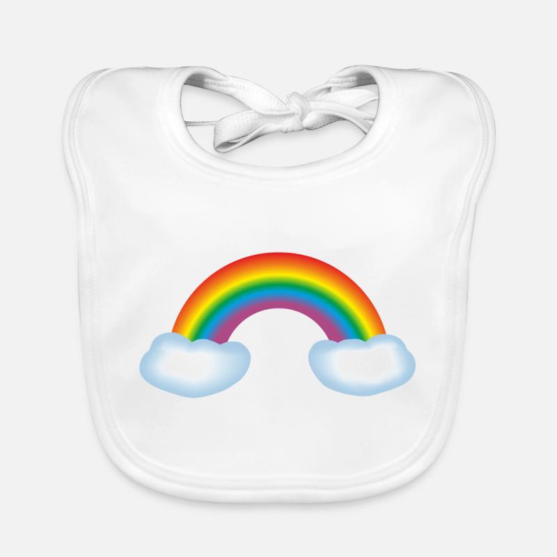 Regenbogen mit Wolken Baby Bio-Lätzchen