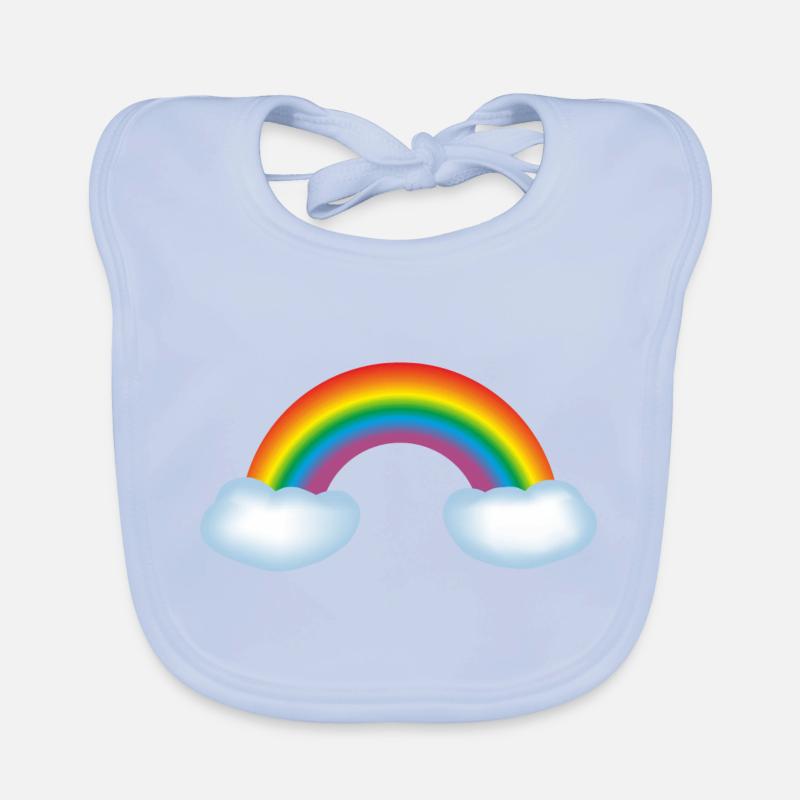 Regenbogen mit Wolken Baby Bio-Lätzchen