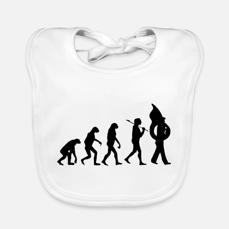 Evolution Tuba Spielmannszug Kapelle Musik Lustig Baby Bio-Lätzchen