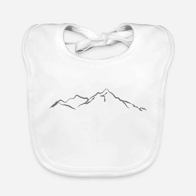 Berge hellgrau Baby Bio-Lätzchen