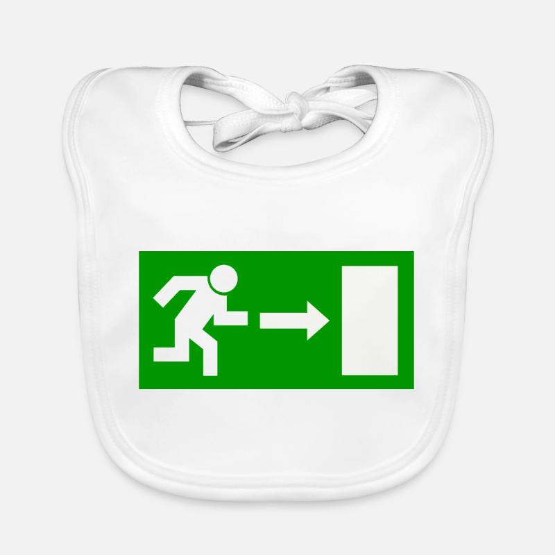 Exit Schild Vorlage zum personalisieren Baby Bio-Lätzchen