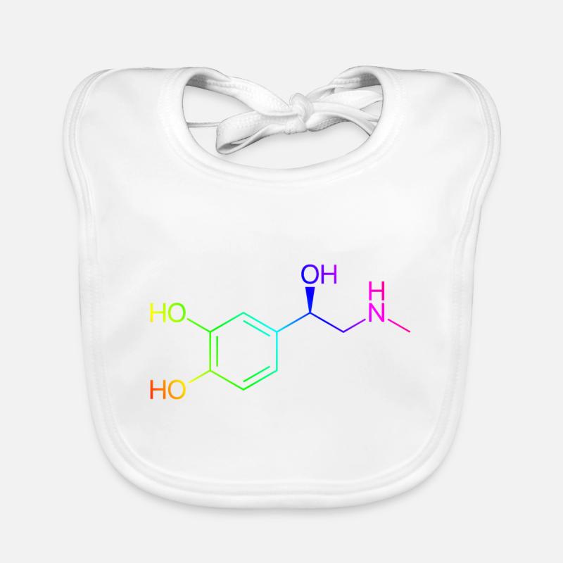 Adrenaline molecule - rainbow colors Organic Baby Bibs