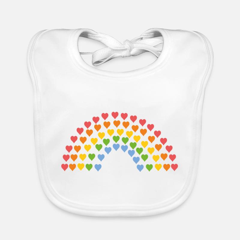 Arc-en-ciel de cœur Bavoir bio Bébé