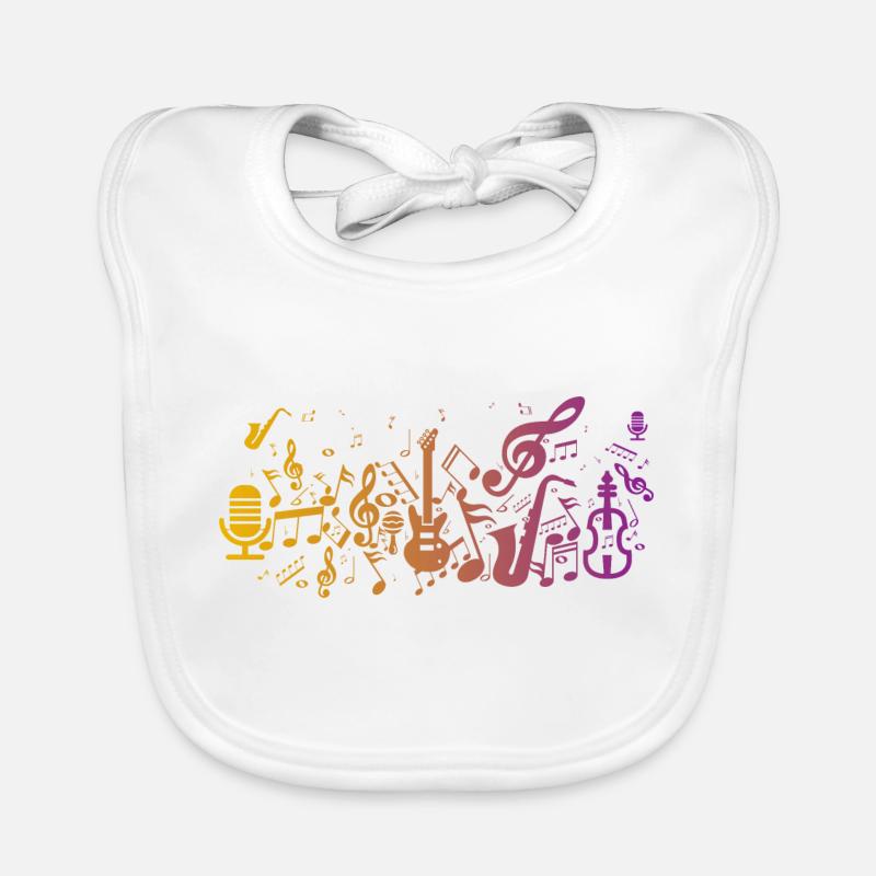 Music is Life - Bavoir bio Bébé - blanc