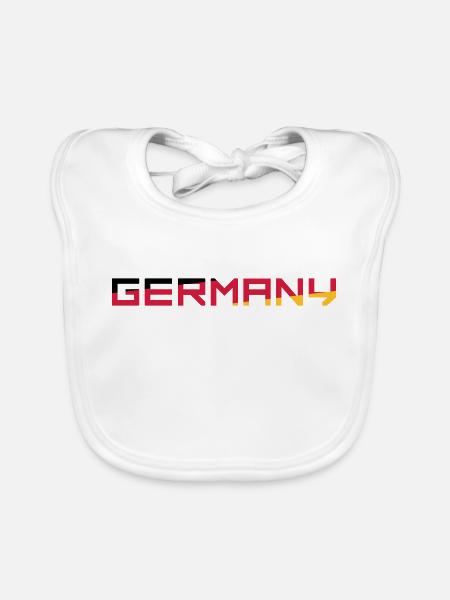 Team Germany Germany Colors Black Red Gold G - Organic Baby Bibs - white - Front