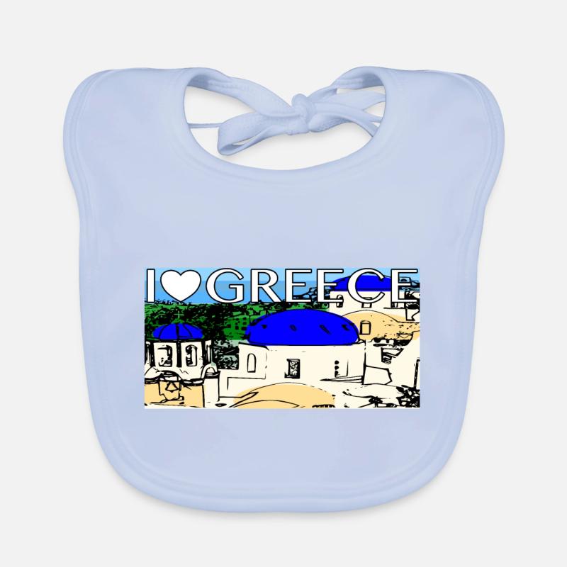 Grèce Santorini Bavoir bio Bébé