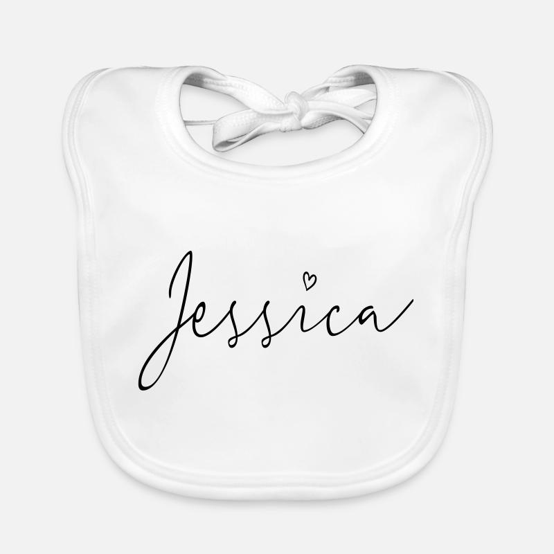 Jessica surname first name Organic Baby Bibs