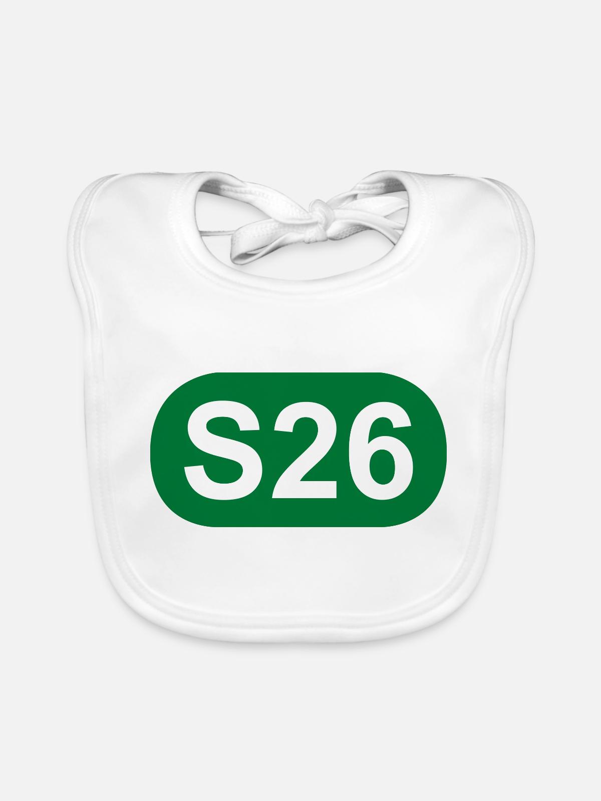 S-Bahn Berlin S26 - Baby Bio-Lätzchen - Weiß - Vorne