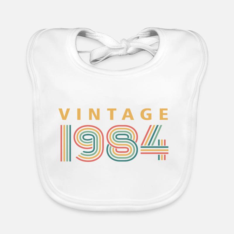millésime 1984 - Bavoir bio Bébé - blanc