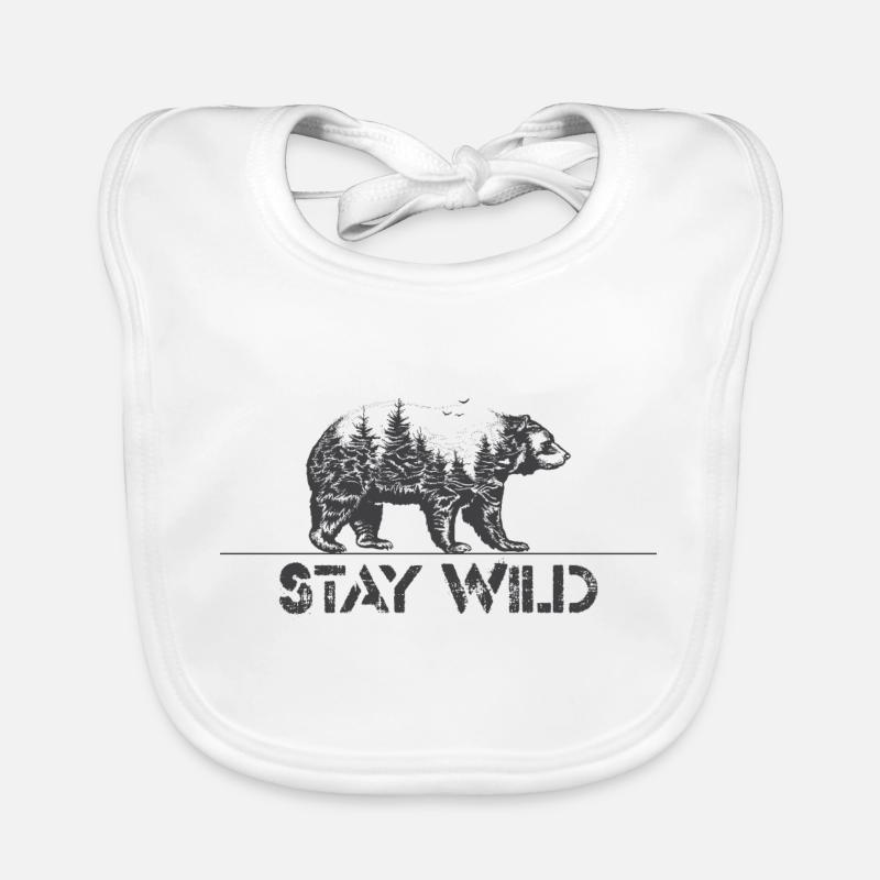 Wild Wald Bear - Baby Bio-Lätzchen - Weiß