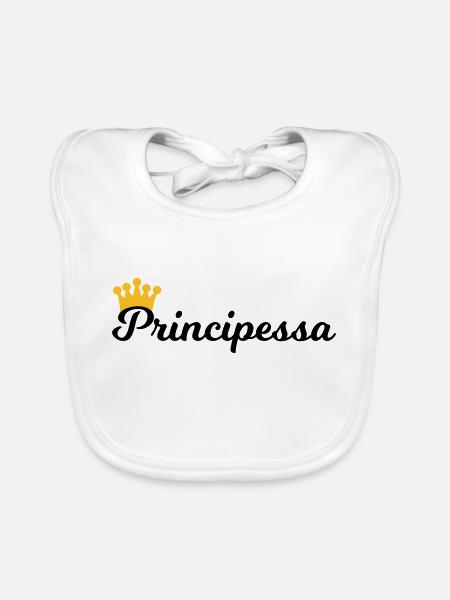 Camicia da principessa per bambine e bambini. - Baby Bio-Lätzchen - Weiß - Vorne