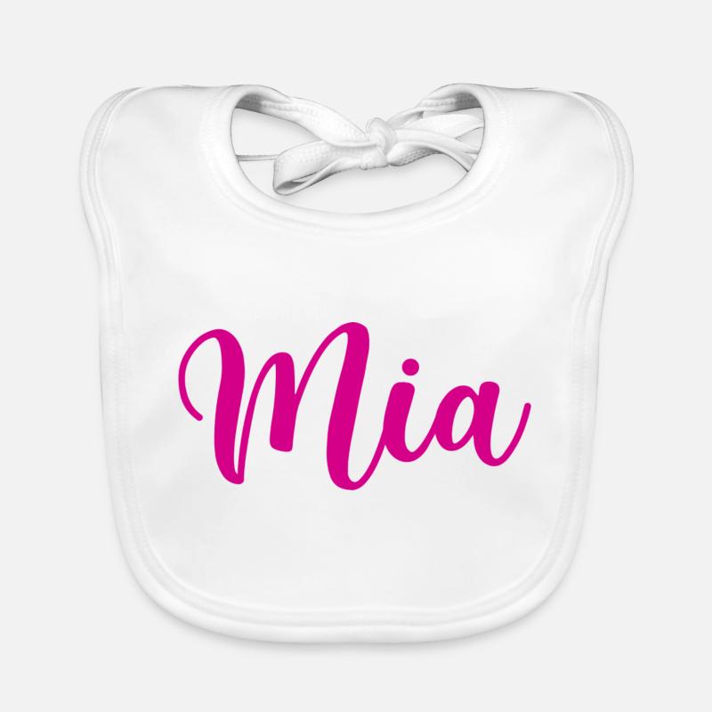 lisa, pink, writing, writing, pink Organic Baby Bibs