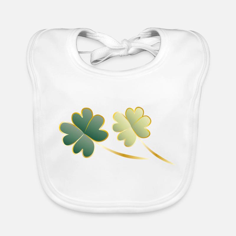 lucky clover luck Organic Baby Bibs
