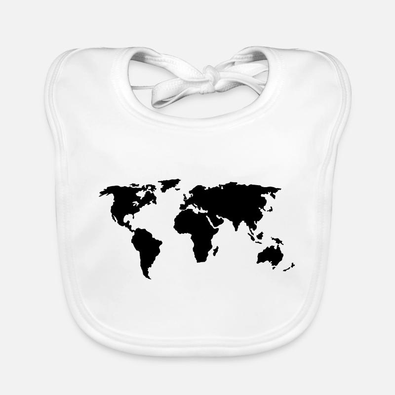 World map colors customizable Organic Baby Bibs