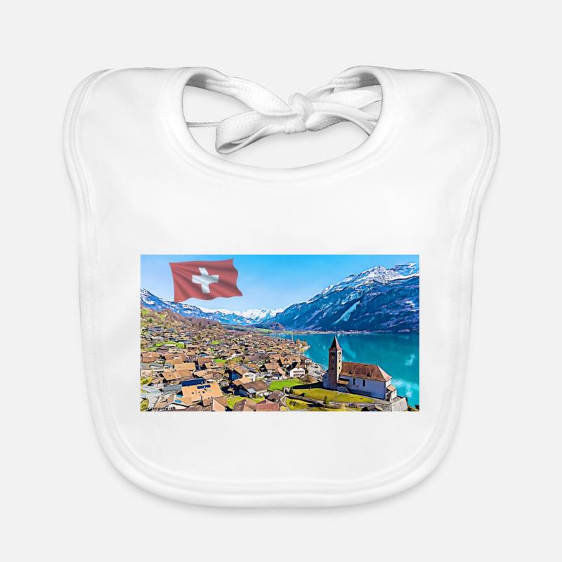 Brienz, Schweiz. - Baby Bio-Lätzchen - Weiß