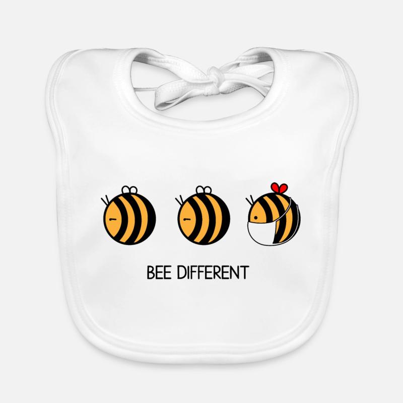 Bee Different idée de miel - Bavoir bio Bébé - blanc