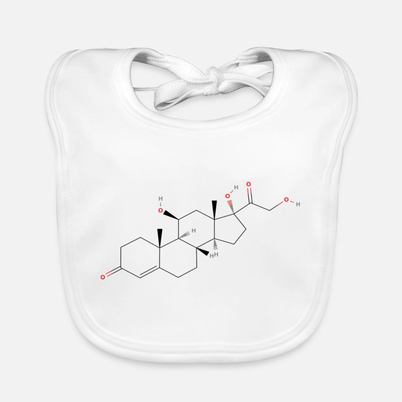 Molécule de cortisol - Formule structurale colorée Bavoir bio Bébé