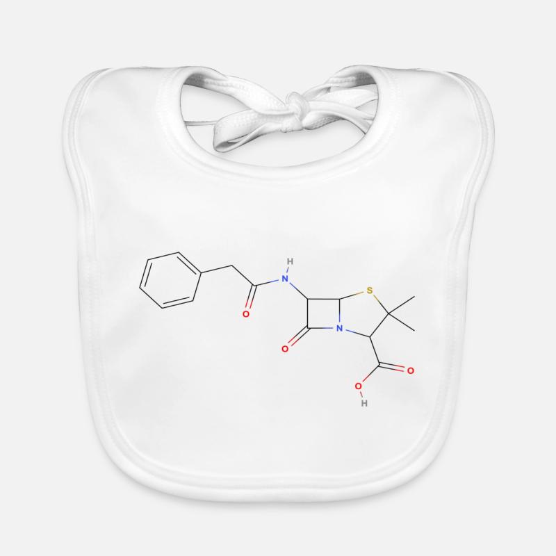Molécule de pénicilline - Formule structurale colorée Bavoir bio Bébé