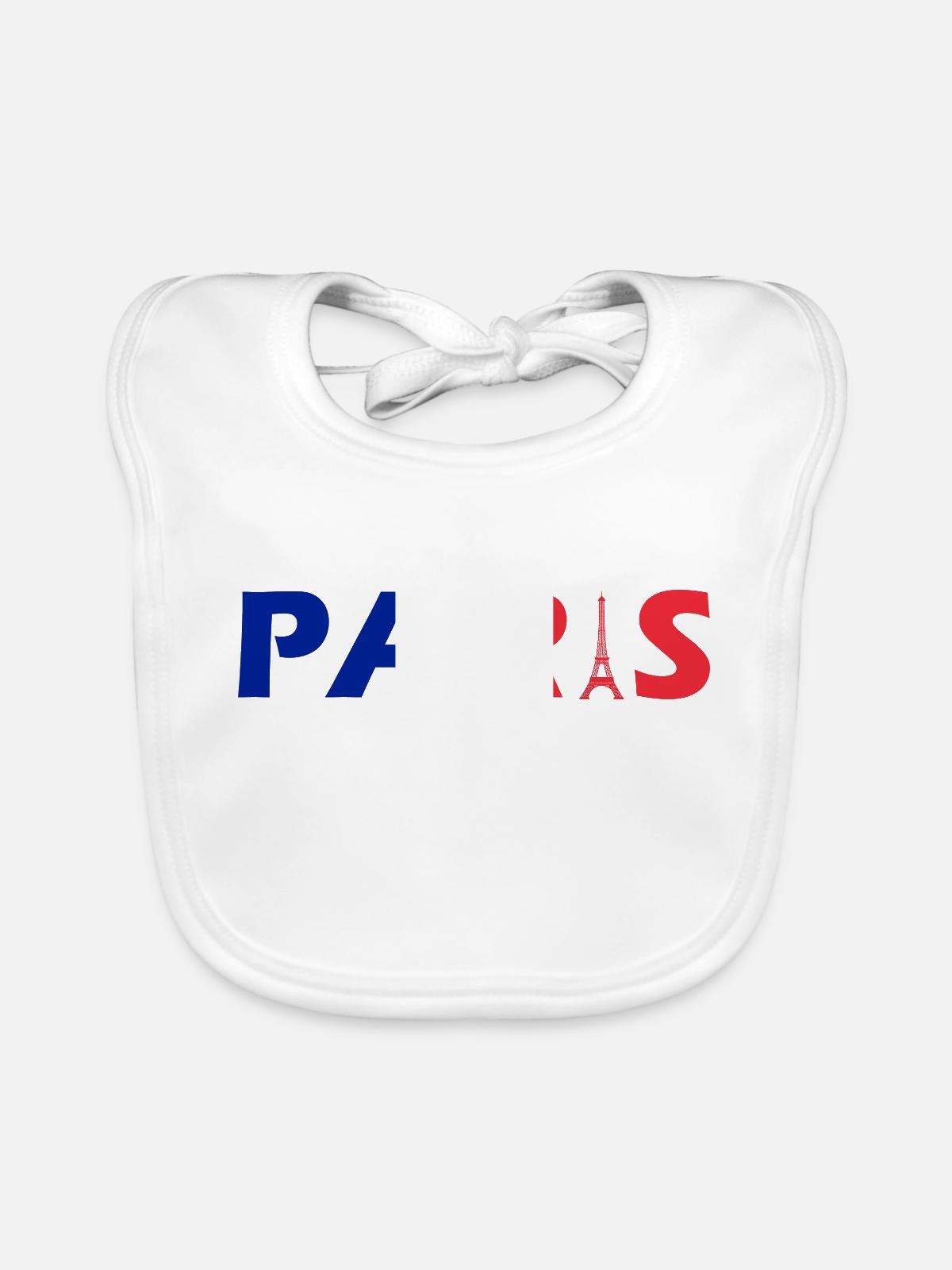 Paris - Baby Bio-Lätzchen - Weiß - Vorne