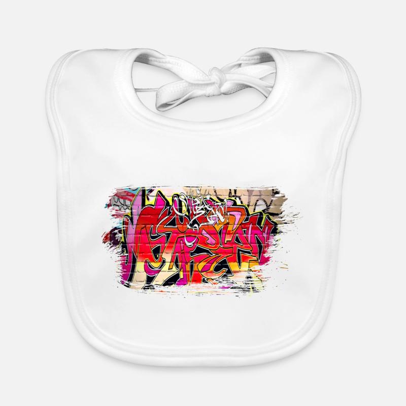 Graffiti - Baby Bio-Lätzchen - Weiß