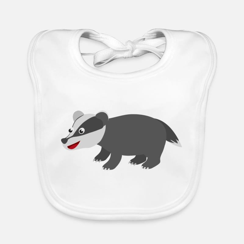 Dachs - Baby Bio-Lätzchen - Weiß