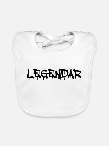 legendär - Baby Bio-Lätzchen - Weiß - Vorne