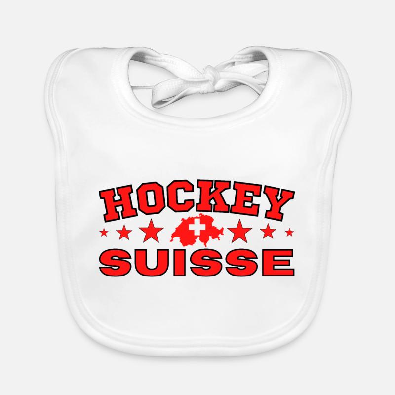 Eishockey Schweiz originelle Geschenkidee Baby Bio-Lätzchen