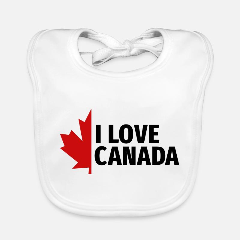 J'aime le Canada Maple Leaf Canada Vancouver Ottawa Bavoir bio Bébé