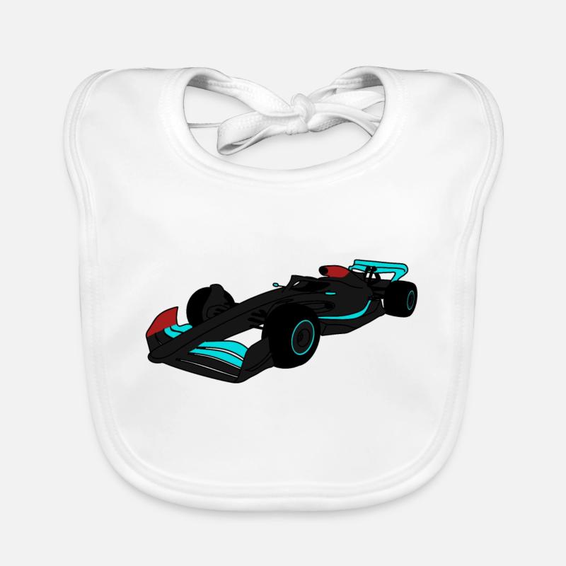 Formula Racing Car Mer Organic Baby Bibs