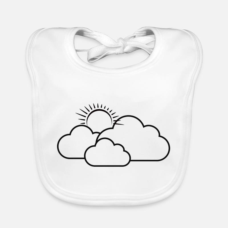 Clouds and sun, Sonne und Wolken, Sonnenschein Baby Bio-Lätzchen