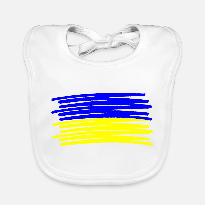 Ukraine Stroke Brush Stroke Organic Baby Bibs