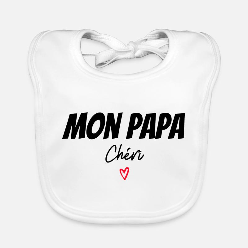 mon papa chéri - mug avec message papa - Bavoir bio Bébé - blanc