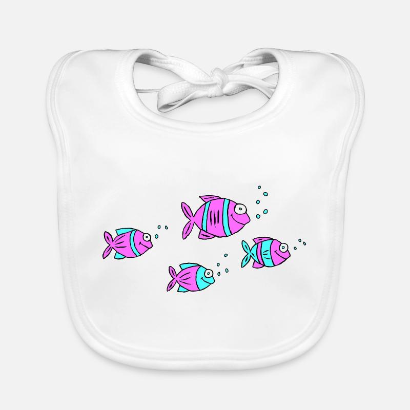 Fish Cichlid Water Sea Graffiti Drawing Organic Baby Bibs